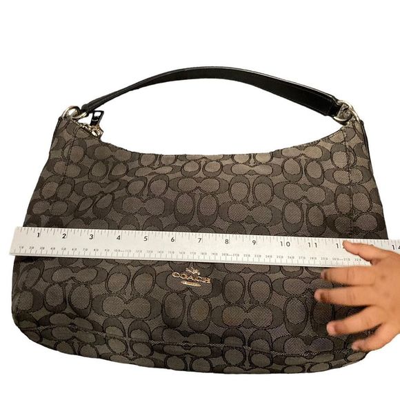 Coach Black Signature Print Shoulder Bag - Picture 10 of 12